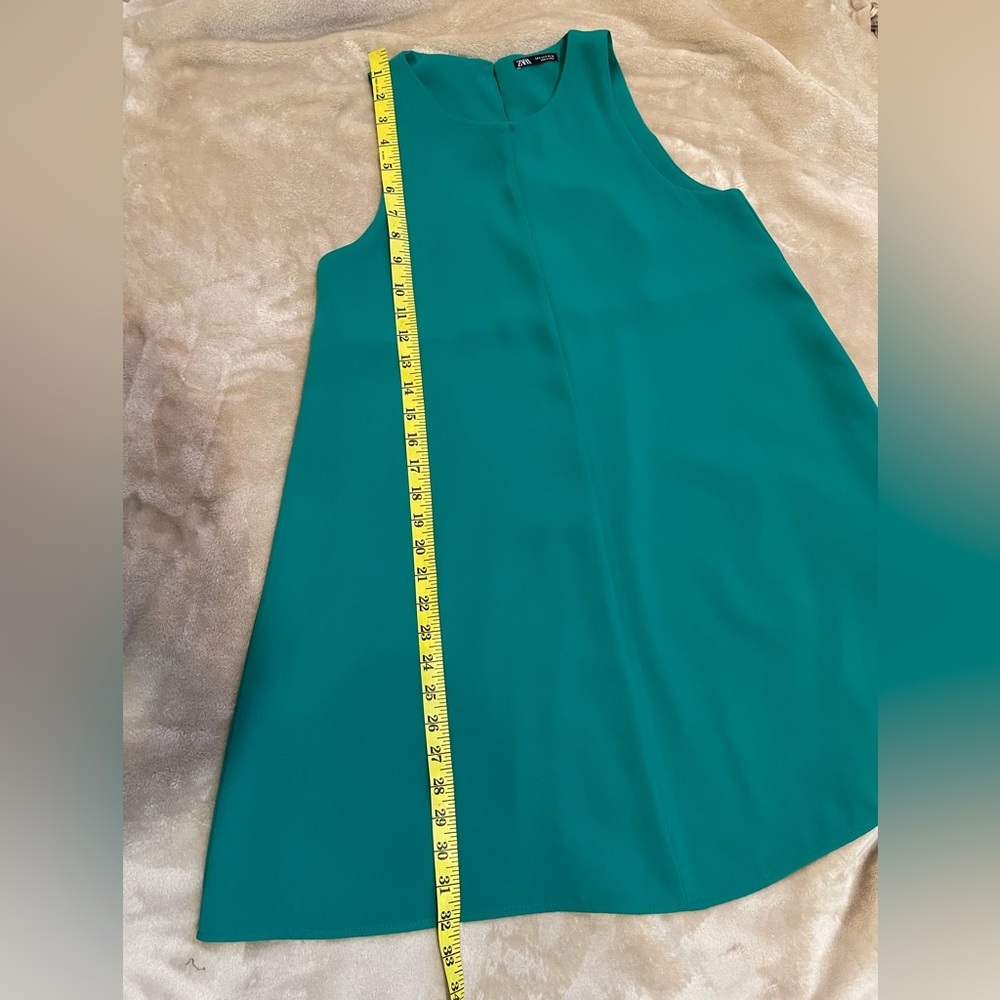 Zara Emerald Green Sleeveless Midi Dress size S - Picture 6 of 11